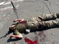 A dead Ukrainian soldier