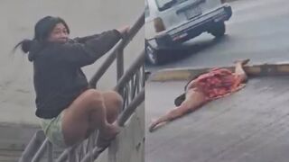 SHOCKING: Woman Falls From An Overpass And Gets Crushed By A Bus