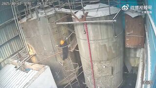 Worker Screams In Pain After Taking An Acid Bath