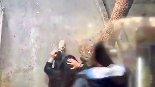 Masked Woman Attacked And Kidnapped By IRGC In Iran