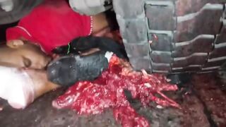 Motorcyclist Crushed by truck wheel