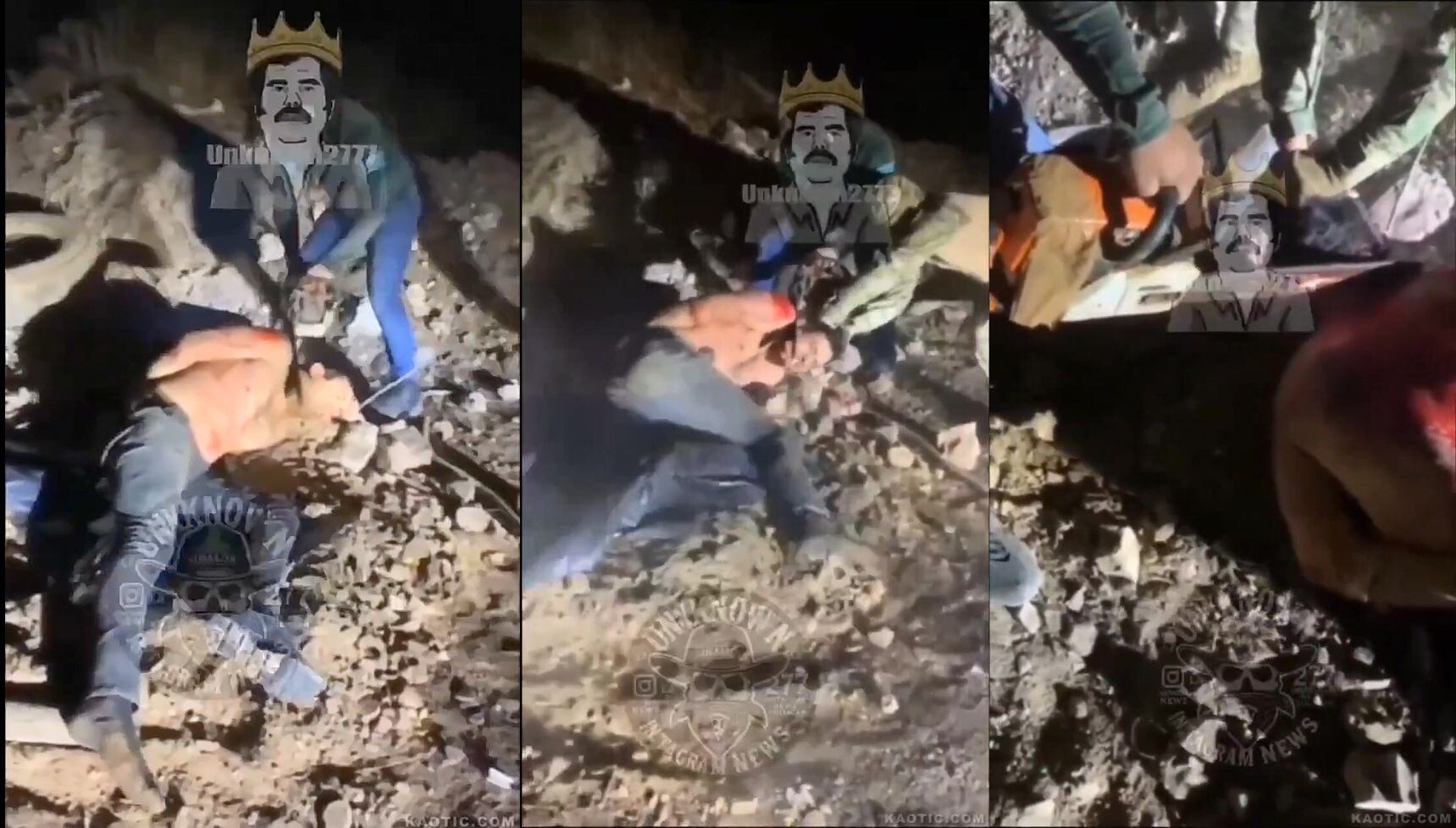 Сut off his head with a chainsaw