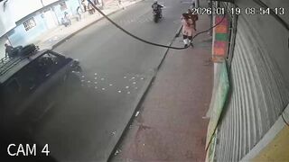 Poor Pedstrian Gets Head Crushed In A Second