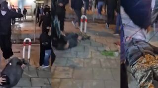 Aggressive protester in Iran
