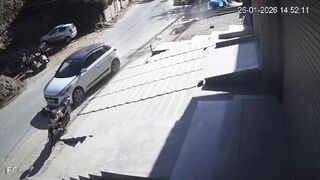 Man Sitting On The Roadside Struck By Car In India