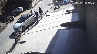 Man Sitting On The Roadside Struck By Car In India