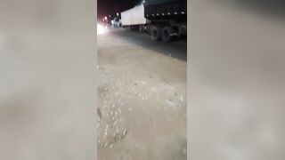 Female Motorcyclist Completely Destroyed By Truck
