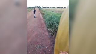 Head Hanging from Bushes