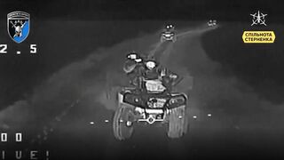 Russian ATV assault obliterated by drones