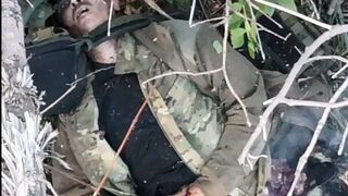 A soldier dies in agony