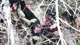A soldier dies in agony