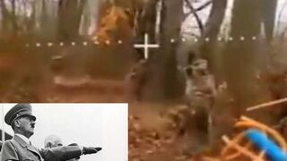 Ukrainian gives Nazi salute before dying.