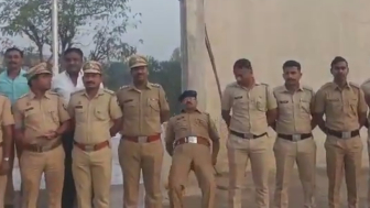 Officer Standing For Group Photo Suddenly Collapses,  Dies Of Heart Attack