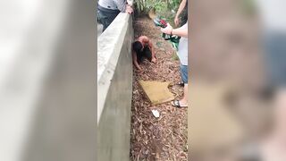 Motorcycle Thief Caught And Beaten By Angry Men