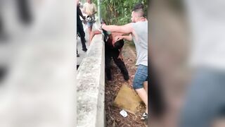 Motorcycle Thief Caught And Beaten By Angry Men