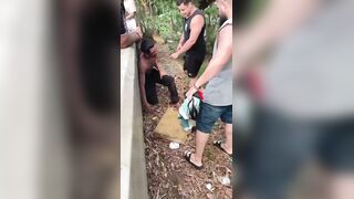 Motorcycle Thief Caught And Beaten By Angry Men