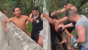 Motorcycle Thief Caught And Beaten By Angry Men