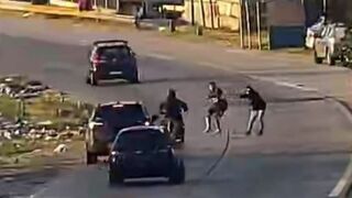 Good Samaritan Rams Motorcycle Thief {CCTV & Aftermath}