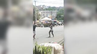 Crazy Bitch Stabs Man In Broad Daylight Following An Argument in Brazil