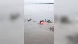 Man attacked by a crocodile while attempting to swim across the  river