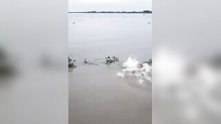 Man attacked by a crocodile while attempting to swim across the  river