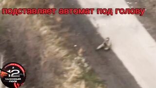 Ukrainian soldier blows his brainz out.
