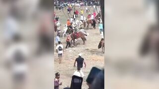 Man Injured By Angry Bull During A Festival