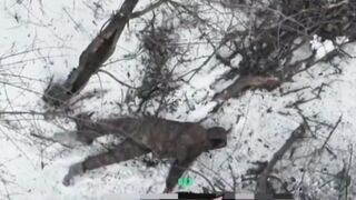 Warming the RU occupier who was lying on the cold ground