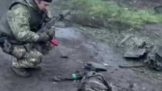 Mocking a dead Ukrainian,