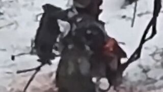 The last moments of a Russian on the battlefield
