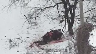 The last moments of a Russian on the battlefield