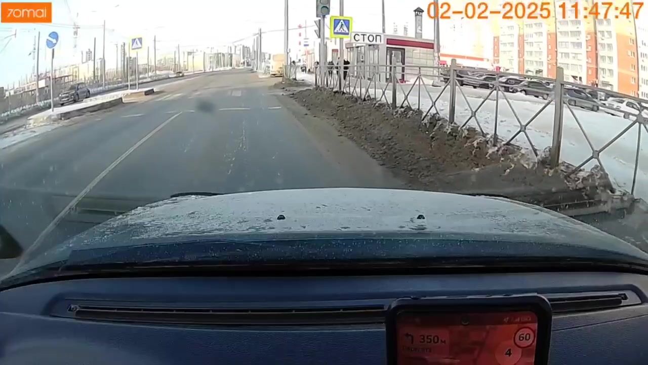 In Omsk, a driver was thrown from his car and nearly hit by another vehicle.