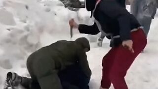 In Moscow, a mother tried to protect her son from Armenians