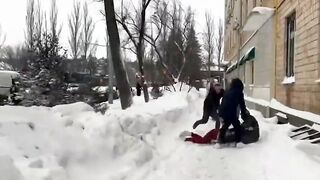 In Moscow, a mother tried to protect her son from Armenians