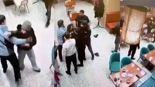 In Kazakhstan, customers fought with a woman