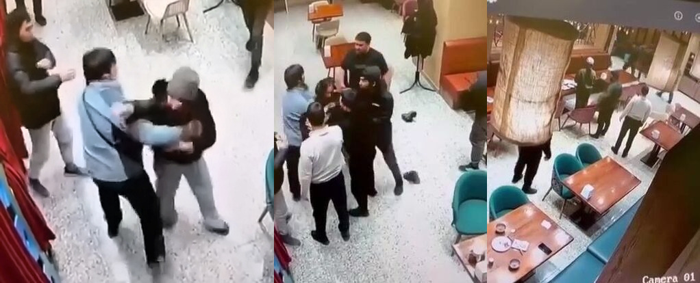 In Kazakhstan, customers fought with a woman