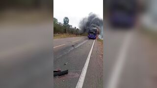 Motorcyclist Killed In Fiery Collision With A Bus