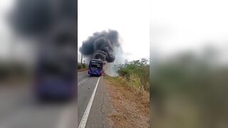 Motorcyclist Killed In Fiery Collision With A Bus