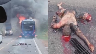 Motorcyclist Killed In Fiery Collision With A Bus