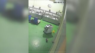 Vietnamese Factory Worker Clocks Out Earlier Than Expected