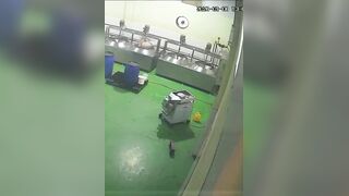 Vietnamese Factory Worker Clocks Out Earlier Than Expected