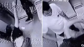 Man Caught on Camera Brutally Beating Girlfriend Inside Elevator