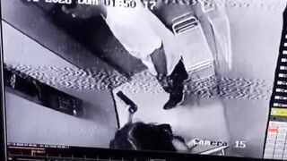 Man Caught on Camera Brutally Beating Girlfriend Inside Elevator