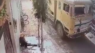 OG Gets Burried Alive By Gravel Truck