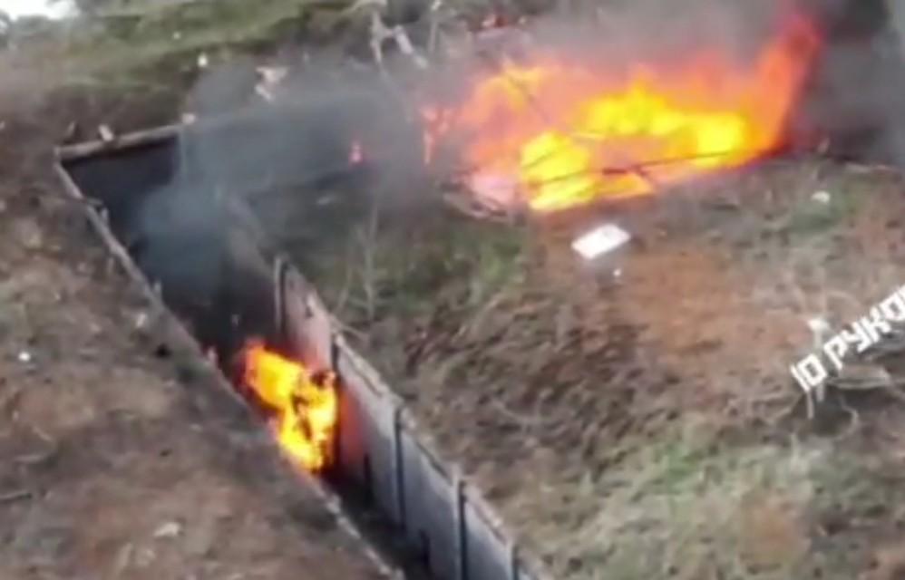 Ukrainian burned alive with gasoline.
