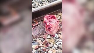 Man Jumped On Tracks And Ripped In Pieces By Train {FULL}