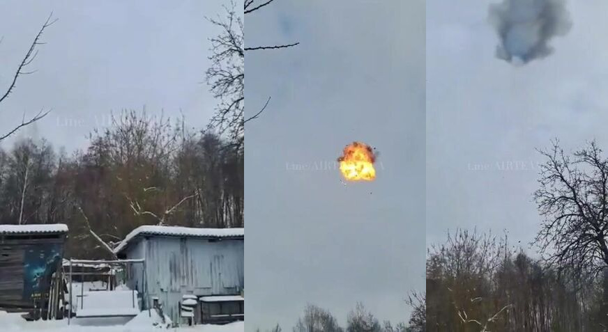 F-16 shoots down a Shahed-136 using its M61A1 Vulcan cannon