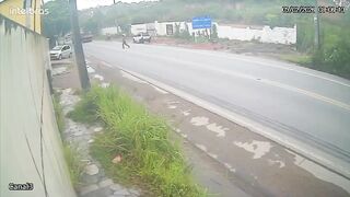 Speeding Biker Kills Jaywalker, Nearly Dies Too