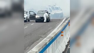 Gunmen blow up an Armored Van in Southern Italy