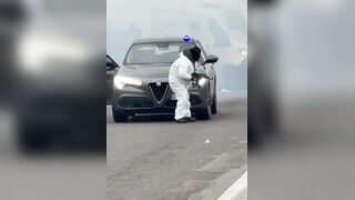 Gunmen blow up an Armored Van in Southern Italy